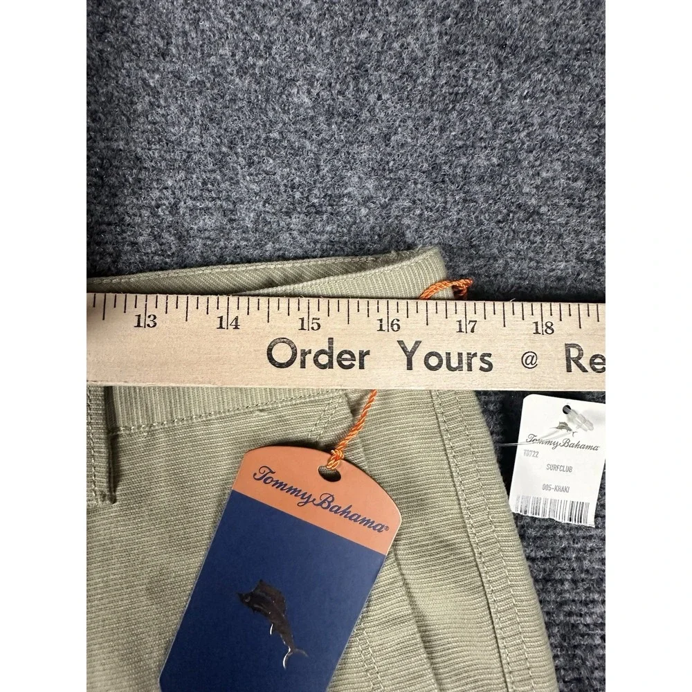 Tommy Bahama Paradise Nation Shorts Mens 33 Khaki Tan Tencel Cotton Flat Front